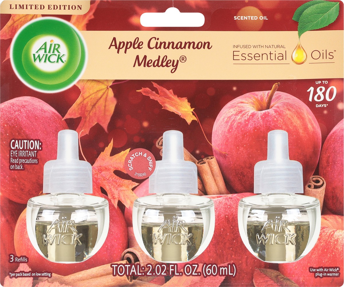 slide 6 of 9, Air Wick Limited Edition Apple Cinnamon Medley Scented Oil Refills 3 ea, 3 ct