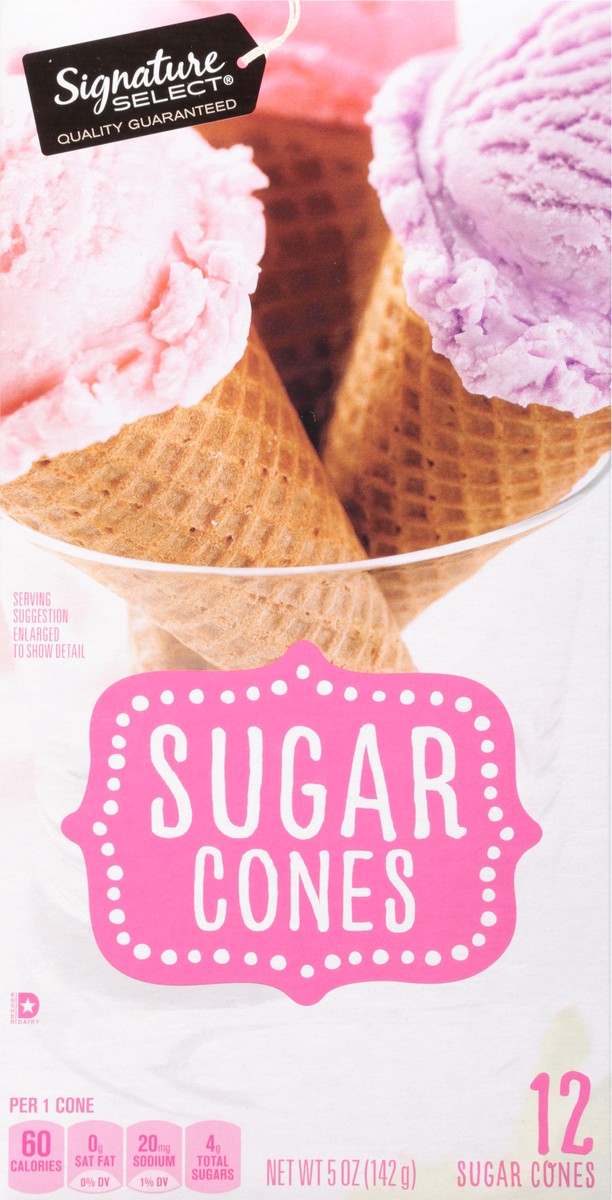 slide 6 of 14, Signature Select Sugar Cones 12 ea, 5 oz