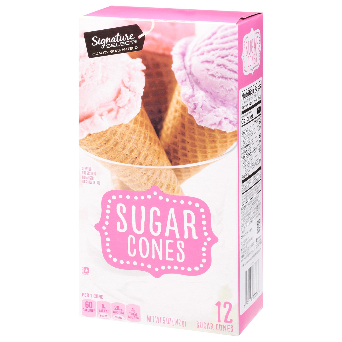 slide 8 of 14, Signature Select Sugar Cones 12 ea, 5 oz