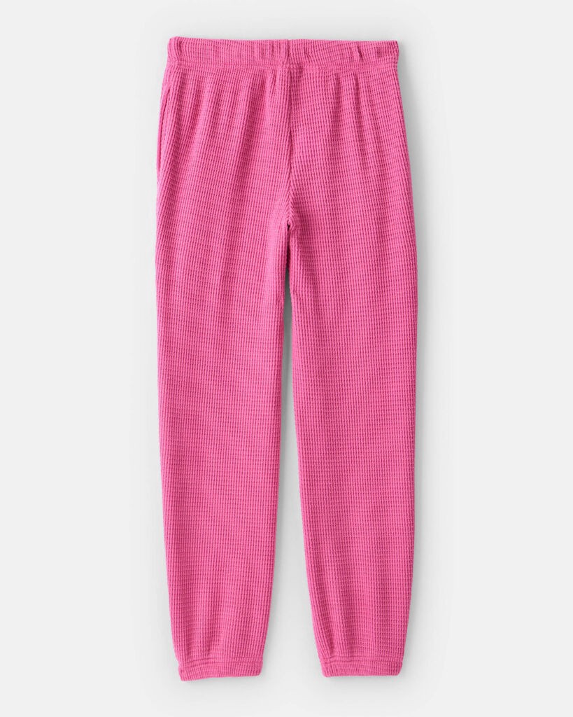 slide 3 of 3, Oshkosh Girls Waffle Knit Joggers - Pink Pink 5, 1 ct