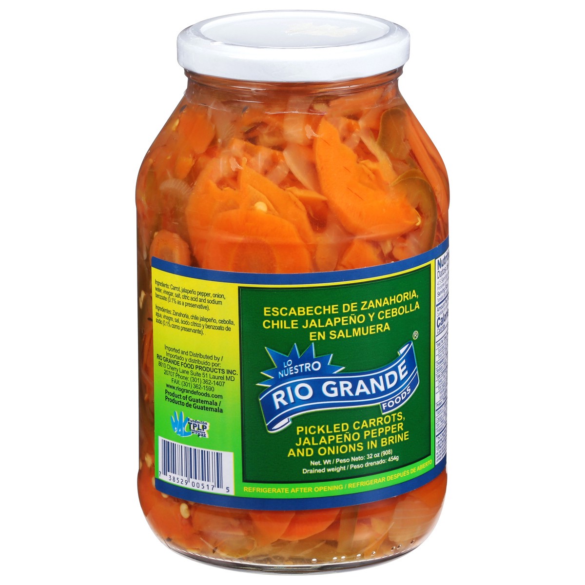 slide 6 of 9, Rio Grande Pickled Carrots, Jalapeno Pepper and Onions in Brine 32 oz, 32 oz