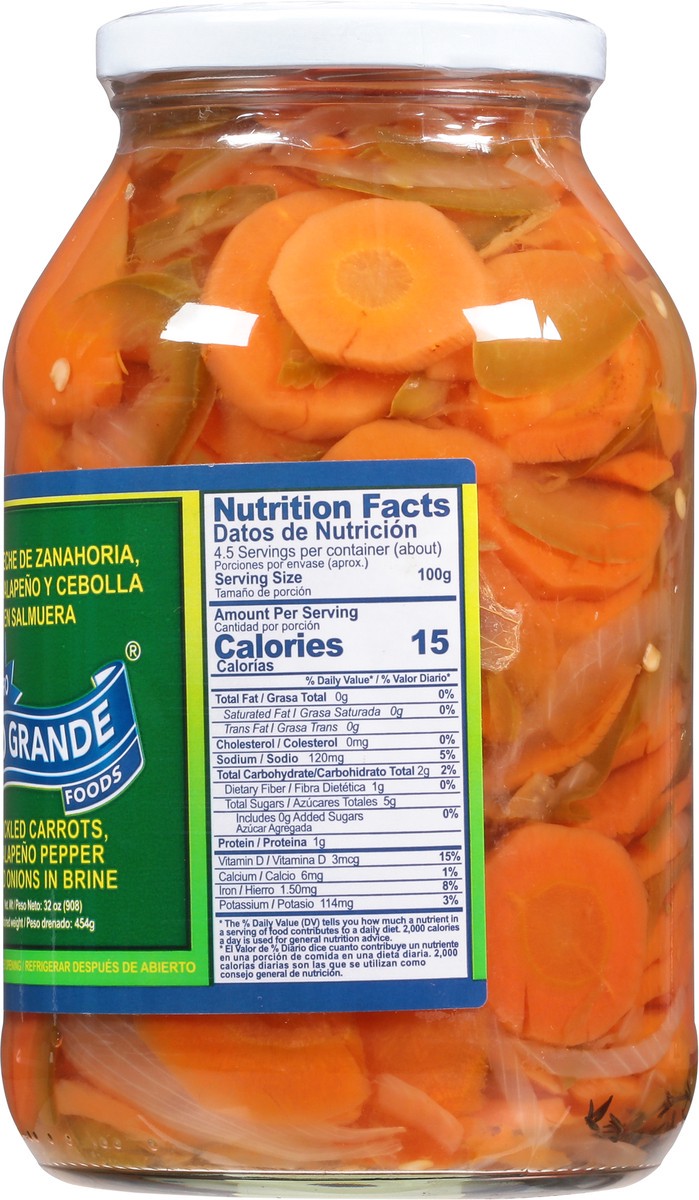slide 2 of 9, Rio Grande Pickled Carrots, Jalapeno Pepper and Onions in Brine 32 oz, 32 oz