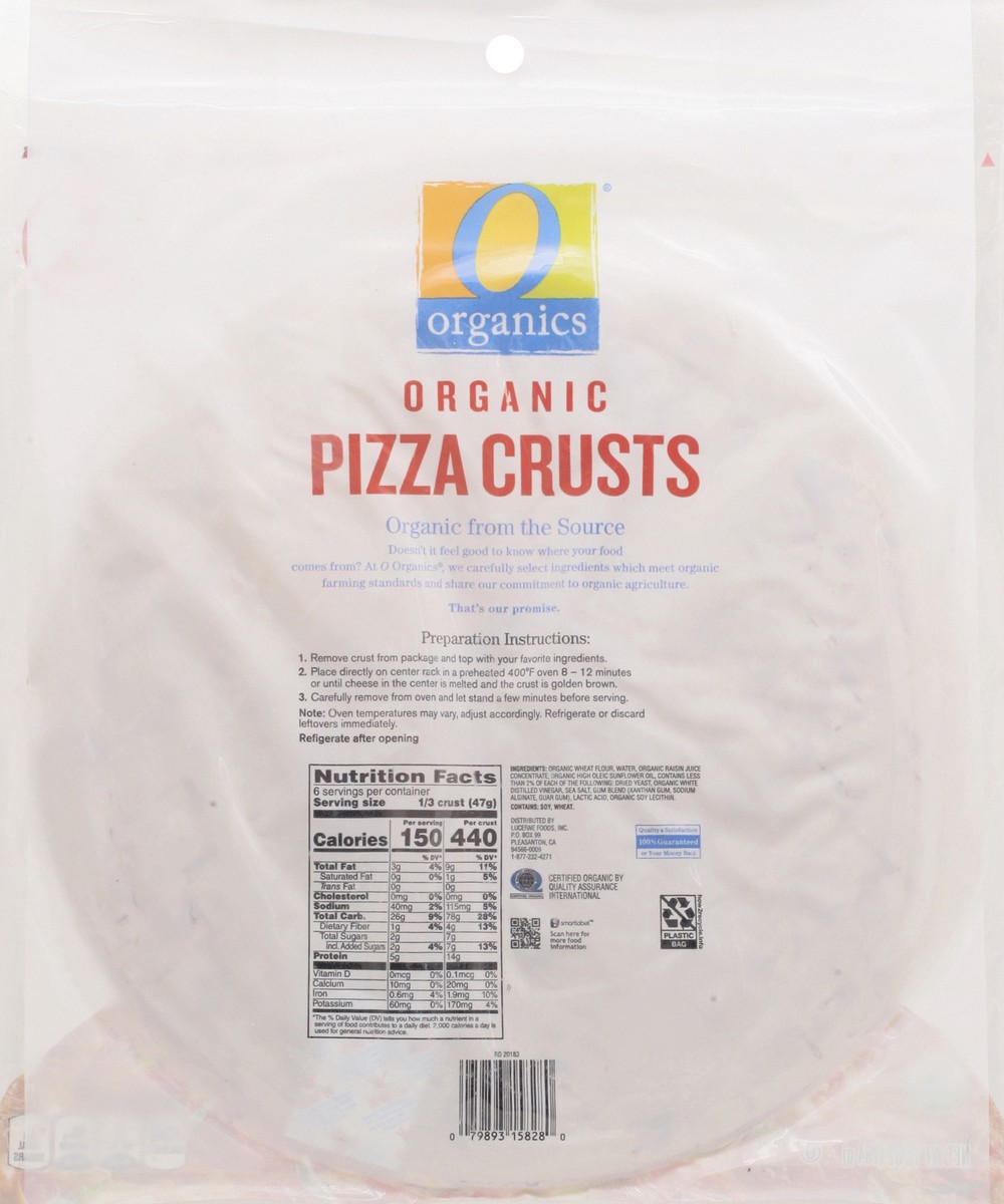 slide 4 of 9, O Organics  Pizza Crust Thin Crispy, 2 ct