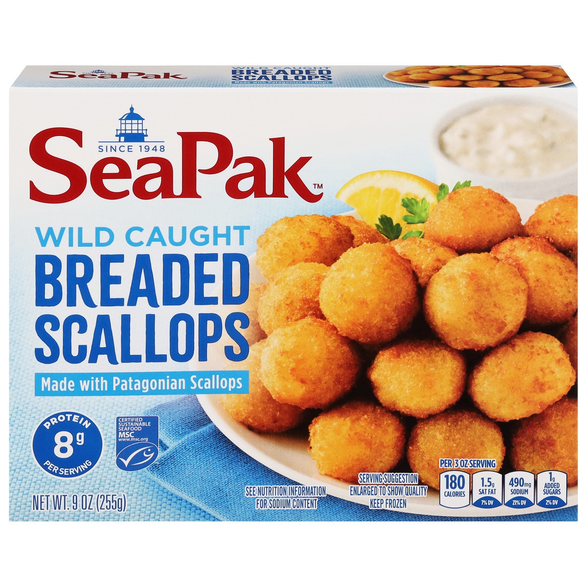 slide 1 of 4, SeaPak Wild Caught Breaded Scallops 9 oz, 9 oz