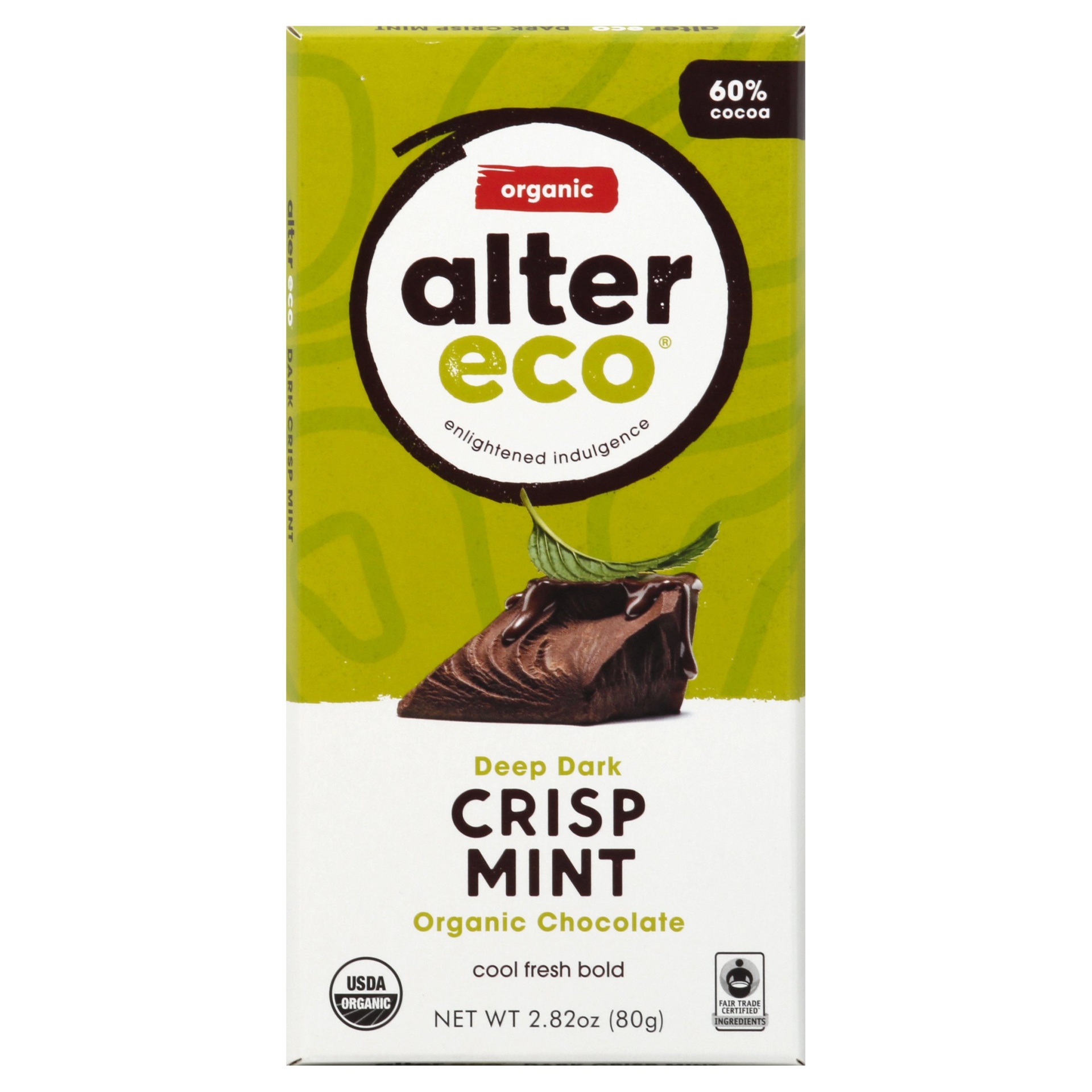 slide 1 of 1, Alter Eco Organic Dark Mint Chocolate Bar, 2.82 oz