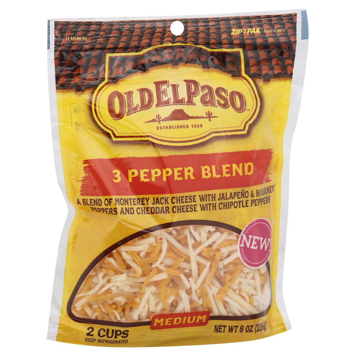 slide 2 of 10, Old El Paso Cheese, 3 Pepper Blend, Medium, 8 oz