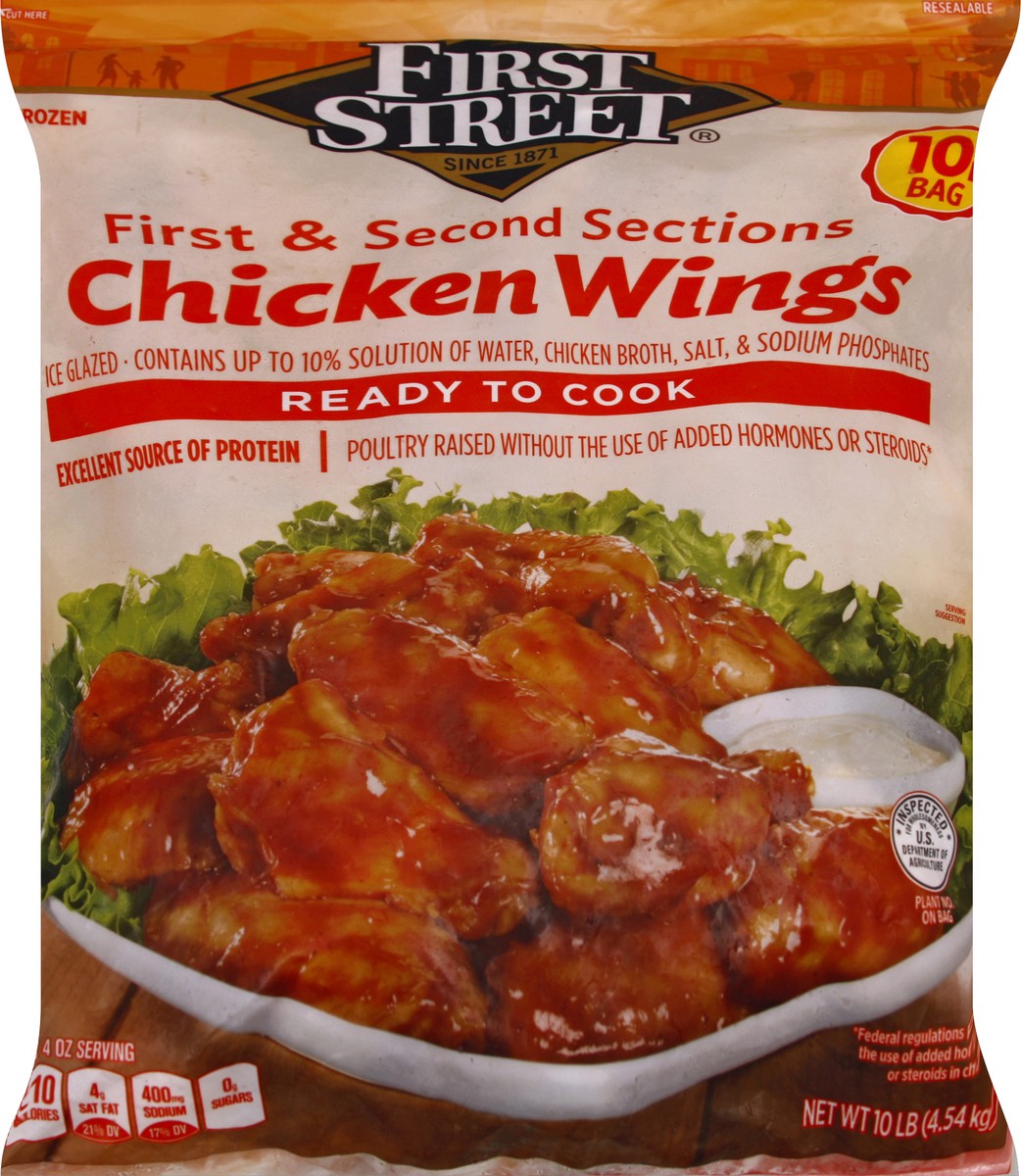 slide 5 of 6, First Street Chicken Party Wings, 10 lb