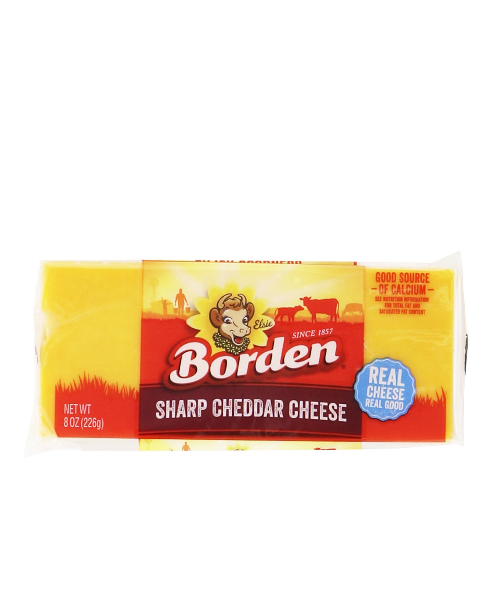 slide 1 of 1, Borden Sharp Cheddar Cheese Bar, 8 oz