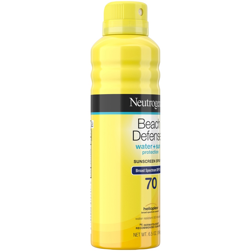 slide 2 of 6, Neutrogena Beach Defense Broad Spectrum Sunscreen Body Spray - SPF 70, 6.7 oz