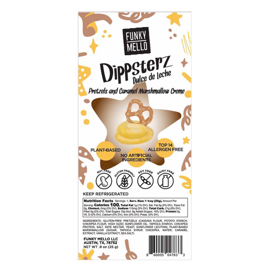 slide 1 of 1, Funky Mello Dulce De Leche Dippsterz, 0.9 oz