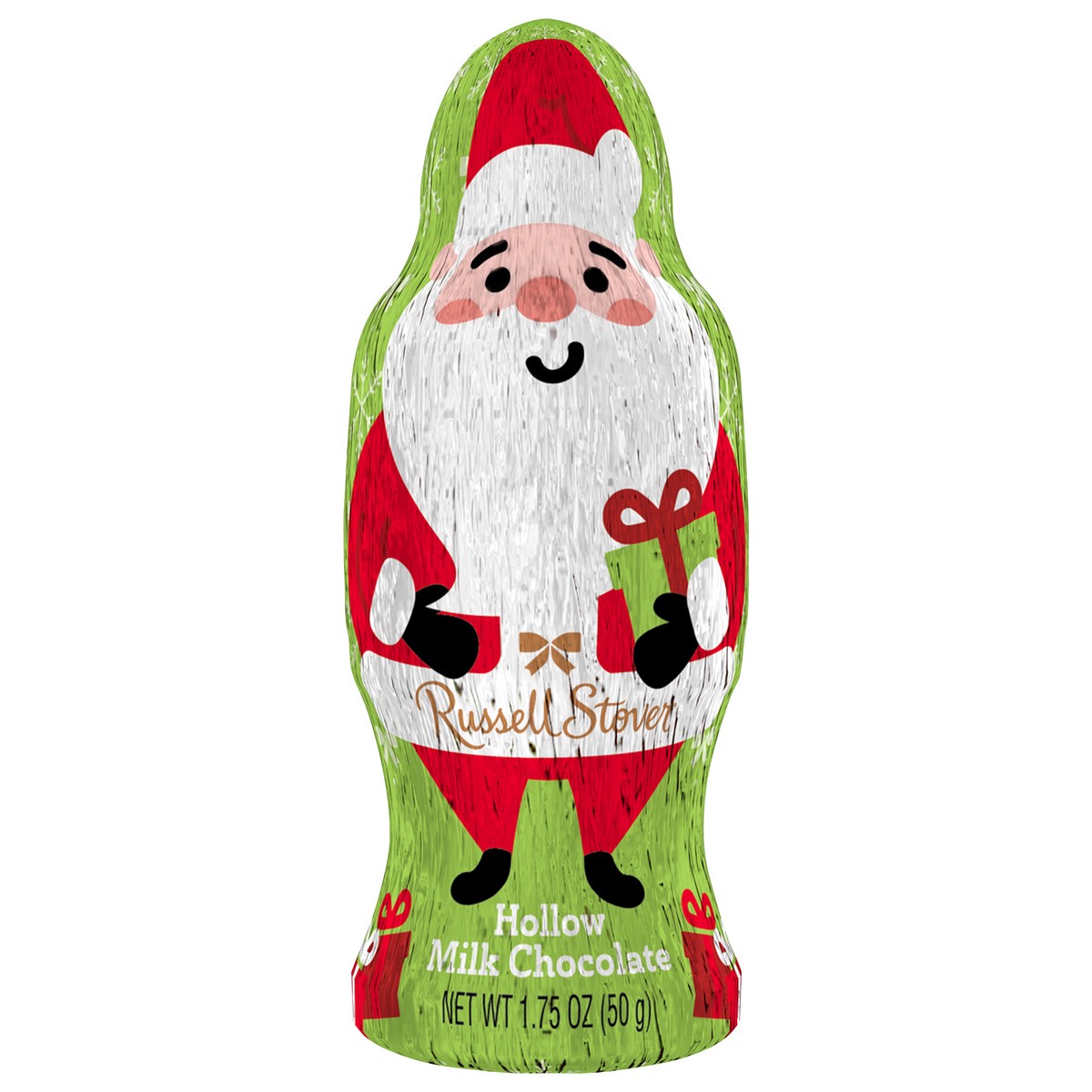 slide 1 of 3, RUSSELL STOVER Christmas Milk Chocolate Hollow Foil Santa, 1.75 oz., 1.75 oz
