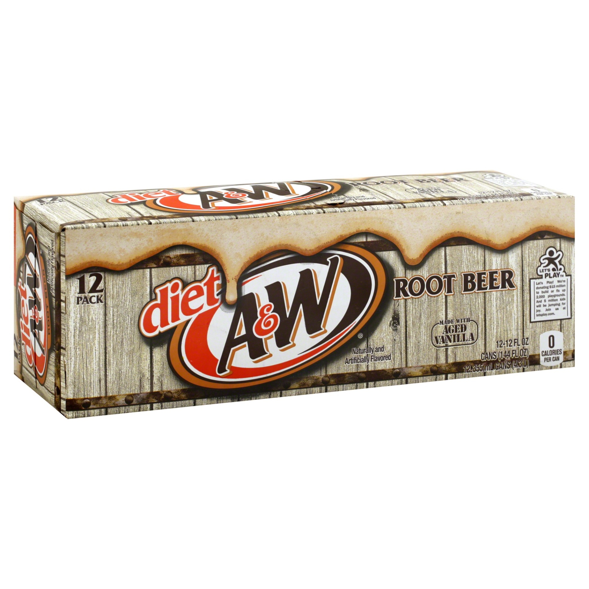 slide 1 of 1, A&W Diet Root Beer - 12 ct; 12 fl oz, 12 ct; 12 fl oz