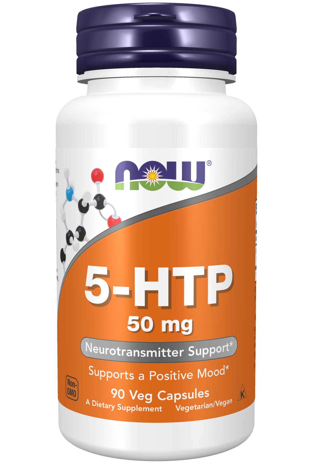 slide 1 of 5, NOW 5-HTP 50 mg - 90 Veg Capsules, 90 ct