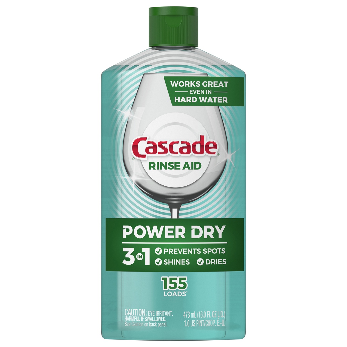 slide 1 of 9, Cascade Power Dry Dishwasher Rinse Aid, 16 fl oz, 