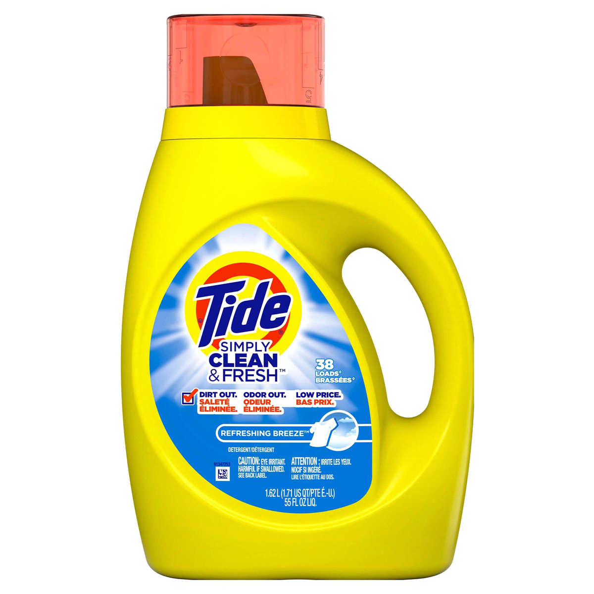 slide 1 of 1, Tide Simply Clean & Fresh Liquid Laundry Detergent, Refreshing Breeze, 55 fl oz