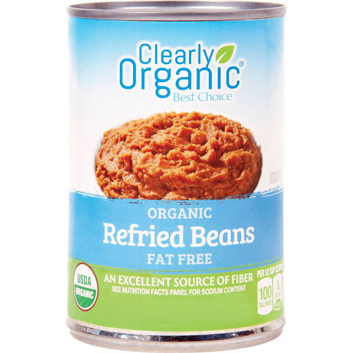 slide 1 of 1, Clearly Organic Fat Free Refried Beans, 16 oz