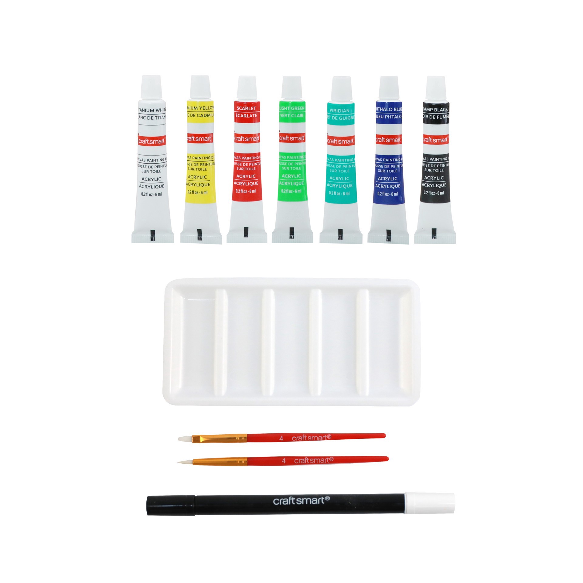 slide 4 of 6, 7" Lake & Cabin Round Canvas Painting Kit By Craft Smart, 7 in