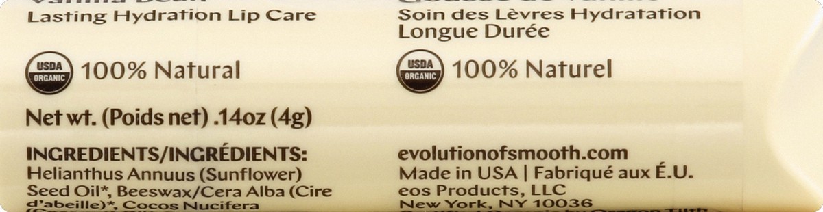 slide 3 of 6, eos Organic Vanilla Bean Lip Balm 0.14 oz, 0.14 oz