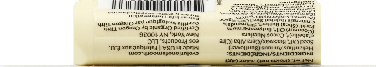 slide 6 of 6, eos Organic Vanilla Bean Lip Balm 0.14 oz, 0.14 oz