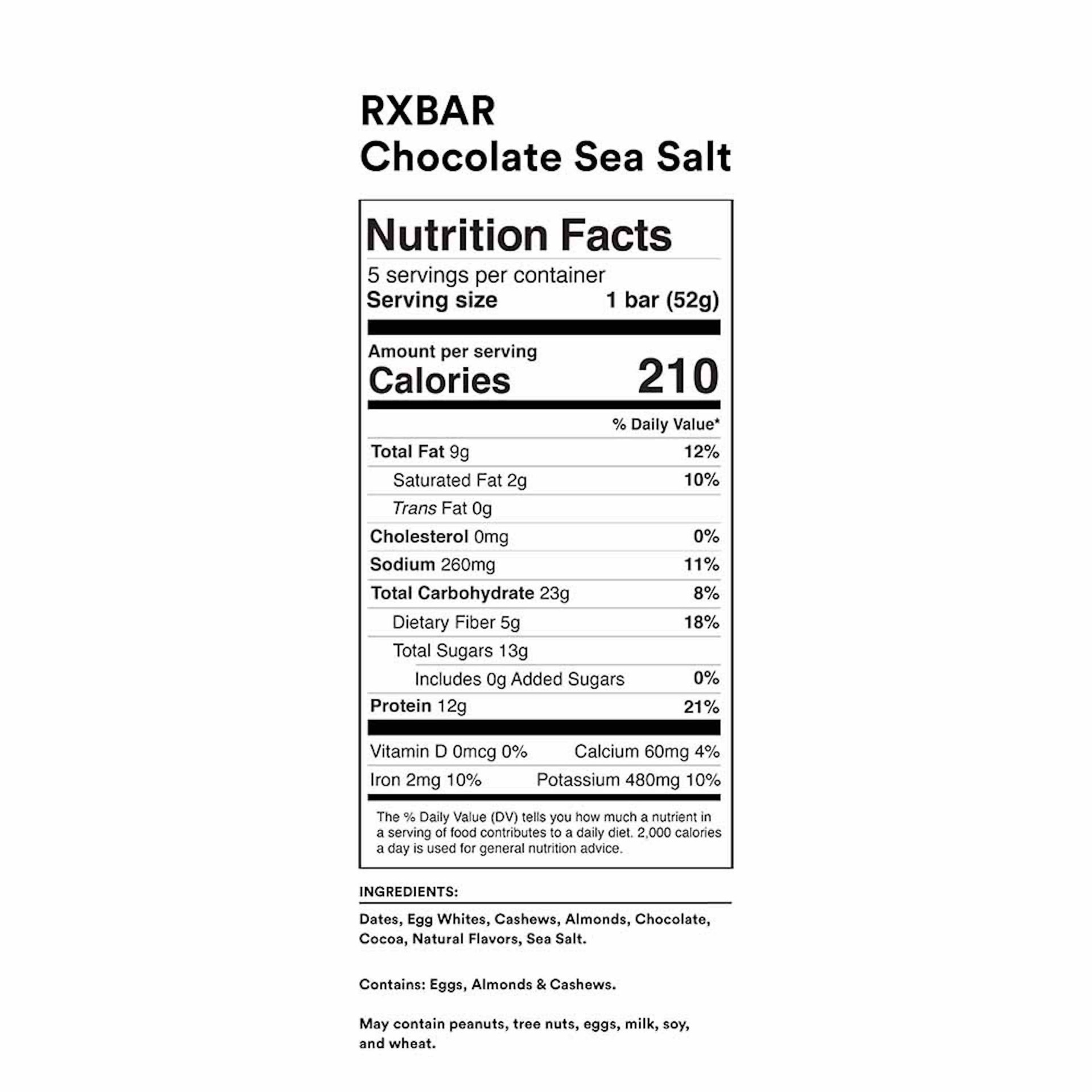 slide 4 of 4, RXBAR Protein Bars, Chocolate Sea Salt, 9.15 oz, 5 Count, 9.15 oz