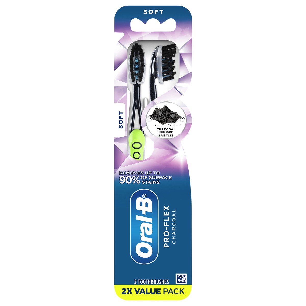 slide 5 of 6, Oral-B Pro-Flex Charcoal Manual Toothbrush, Soft, 2 Count, 2 ct