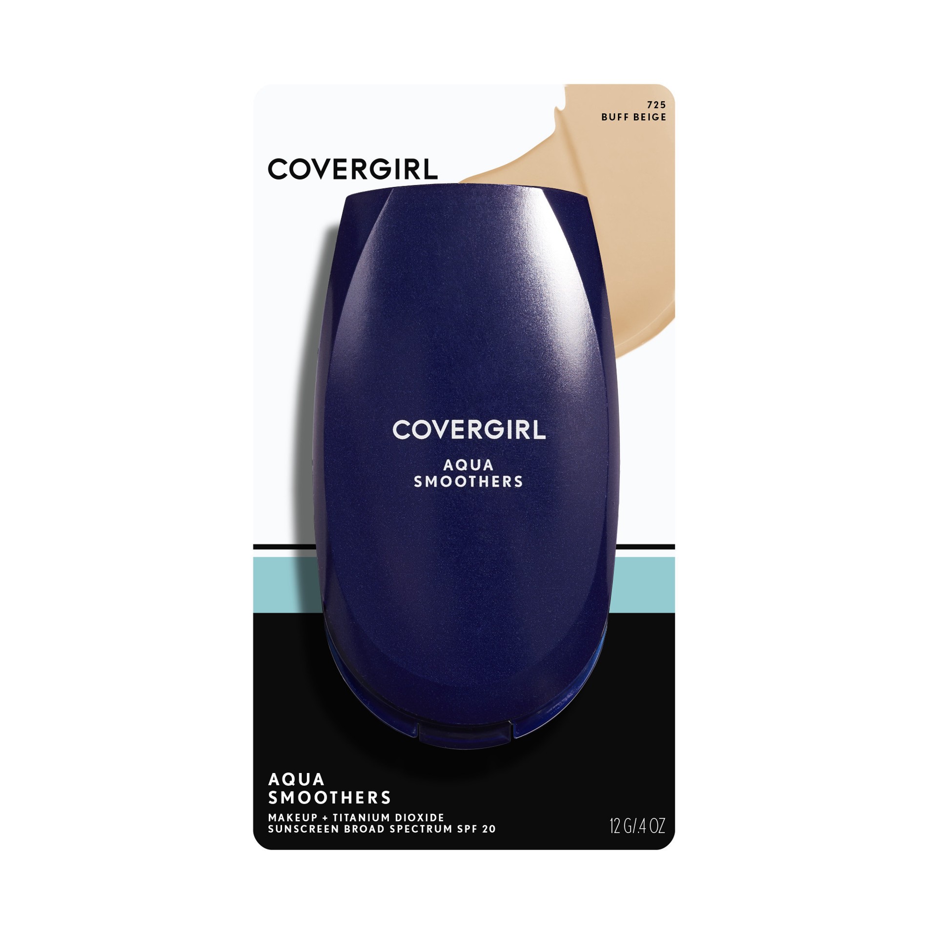 slide 1 of 3, COTY COVERGIRL COVERGIRL AquaSmooth Compact Foundation- Buff Beige 725, 0.4 oz (12 g), 0.4 oz