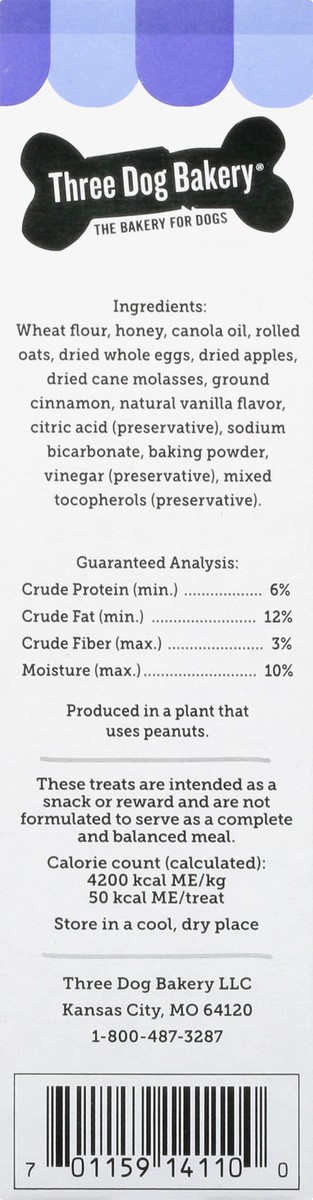 slide 8 of 9, Three Dog Bakery Original Woofers For Dogs With Oats And Apples, 13 oz