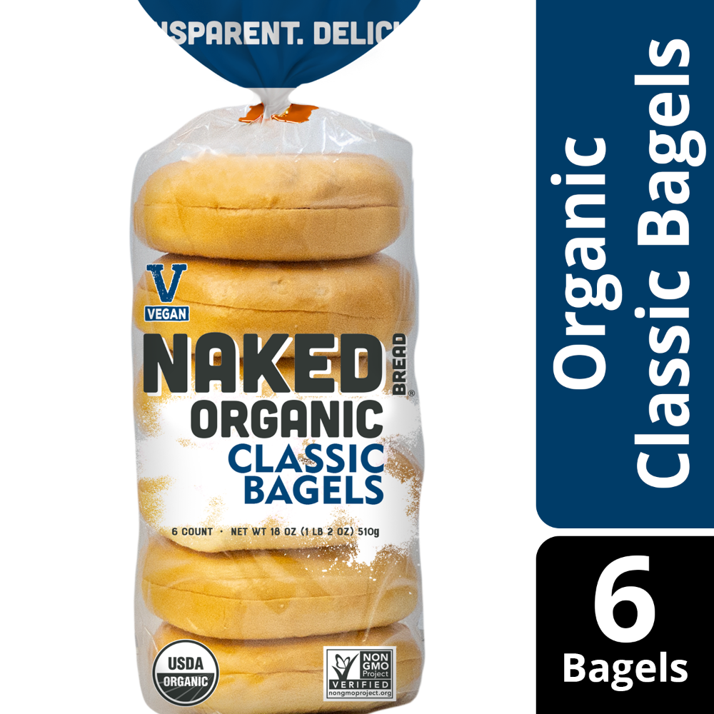 slide 1 of 3, Naked Bread® Organic Classic Bagels, 6 ct; 18 oz