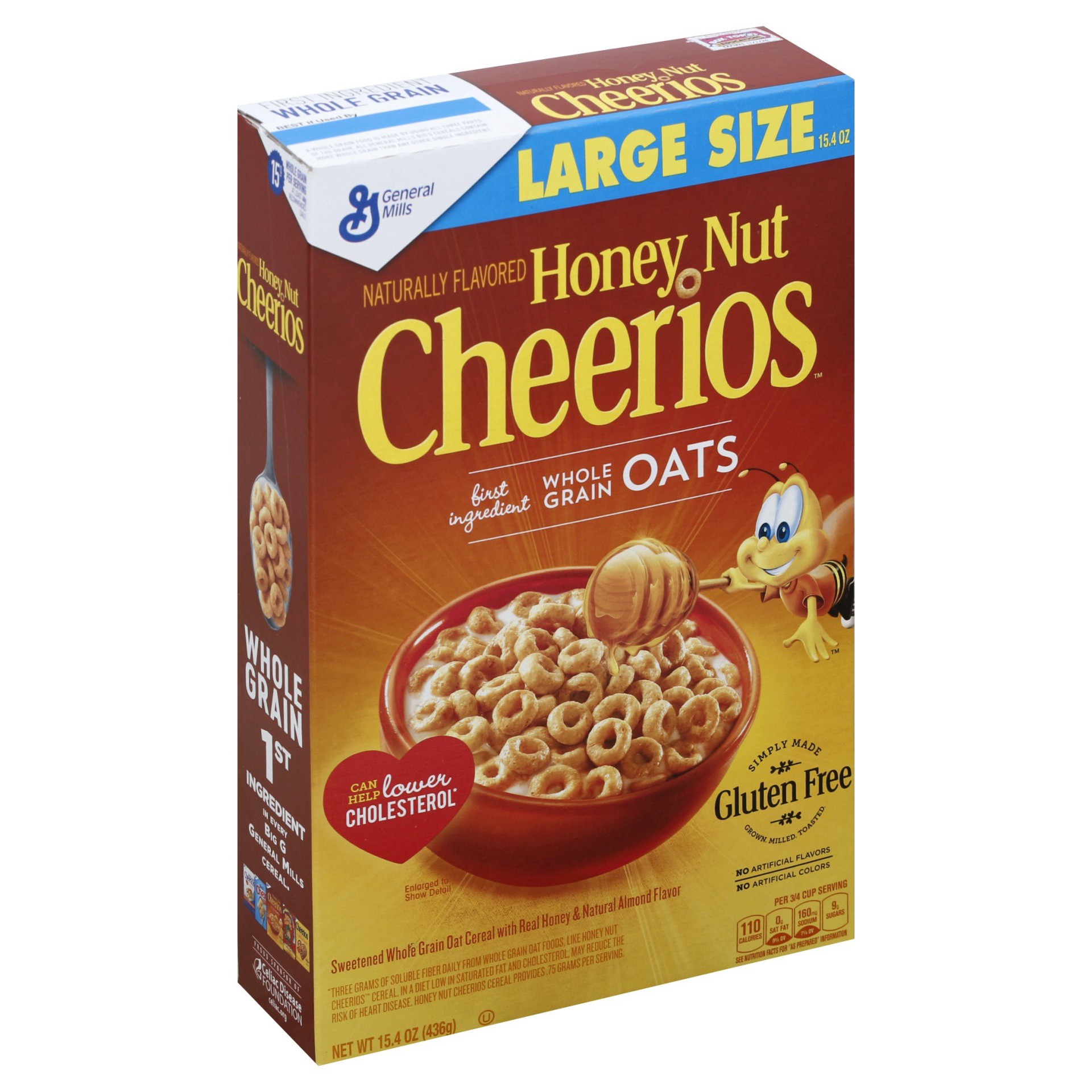 slide 1 of 4, Honey Nut Cheerios Heart Healthy Cereal, 15.4 OZ Large Size Box, 15.4 oz