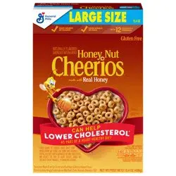 Cheerios Honey Nut Cheerios Cereal, Limited Edition Happy Heart Shapes, Heart Healthy Cereal With Whole Grain Oats, Large Size, 15.4 oz