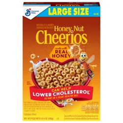 Cheerios Honey Nut Cheerios Heart Healthy Breakfast Cereal, Gluten Free Cereal With Whole Grain Oats, Large Size, 15.4 oz