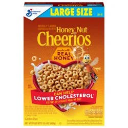 Cheerios Honey Nut Cheerios Heart Healthy Breakfast Cereal, Gluten Free Cereal With Whole Grain Oats, Large Size, 15.4 oz