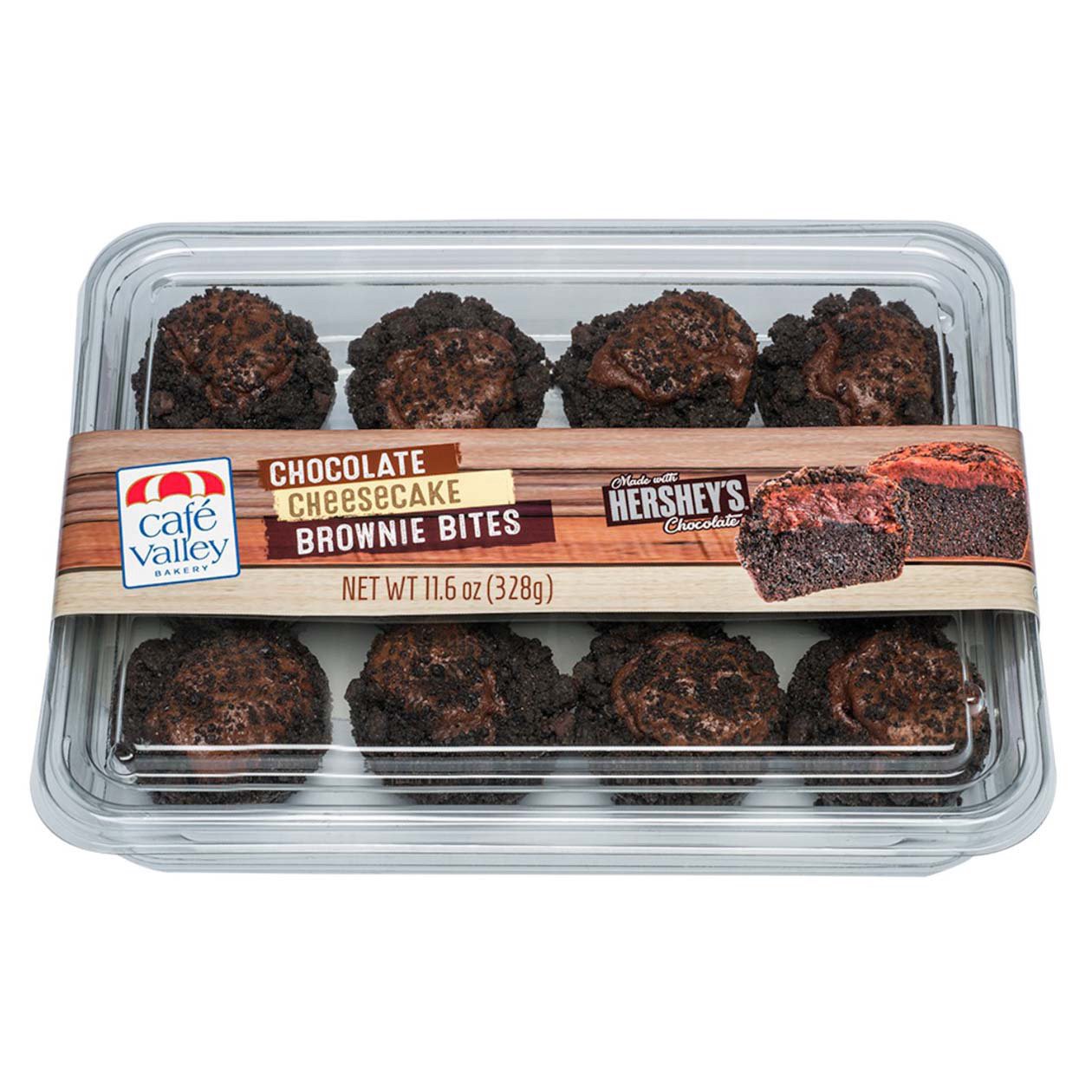 slide 1 of 8, Cafe Valley Brownie Bites, Chocolate Cheesecake, 11.6 oz