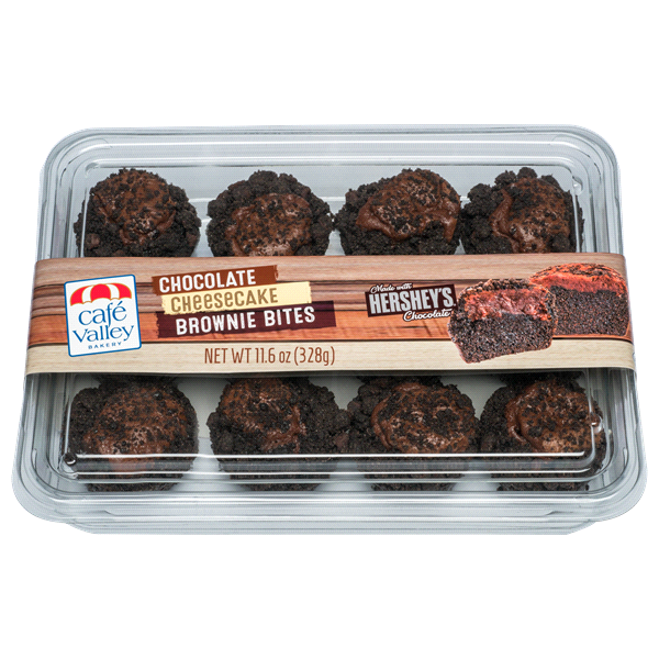 slide 1 of 1, Cafe Valley Chocolate Cheesecake Brownie Bites with Hershey's Chocolate, 11.6 oz