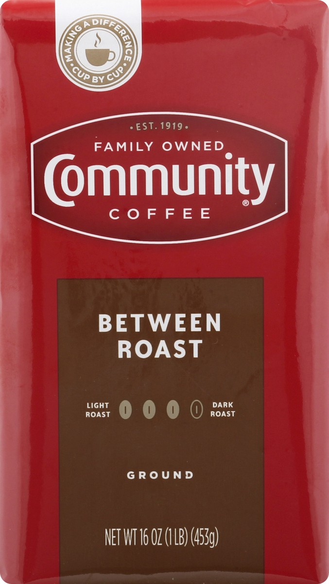 slide 3 of 12, Community Coffee Community Dark Roast Ground Between Roast Coffee 16 oz, 16 oz