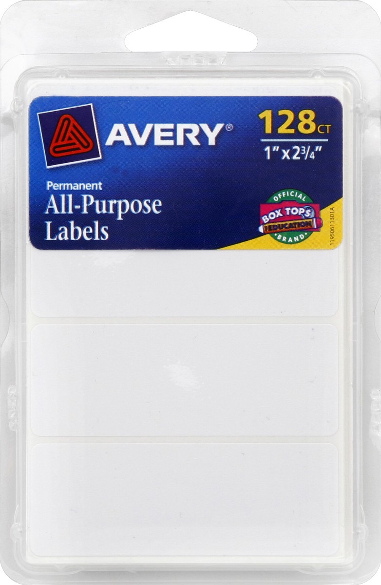 slide 2 of 2, Avery All-Purpose Labels, Permanent, 128 ct