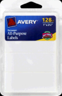 slide 1 of 2, Avery All-Purpose Labels, Permanent, 128 ct