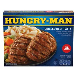 Hungry-Man Grilled Beef Patty, Frozen Meal, 15 oz