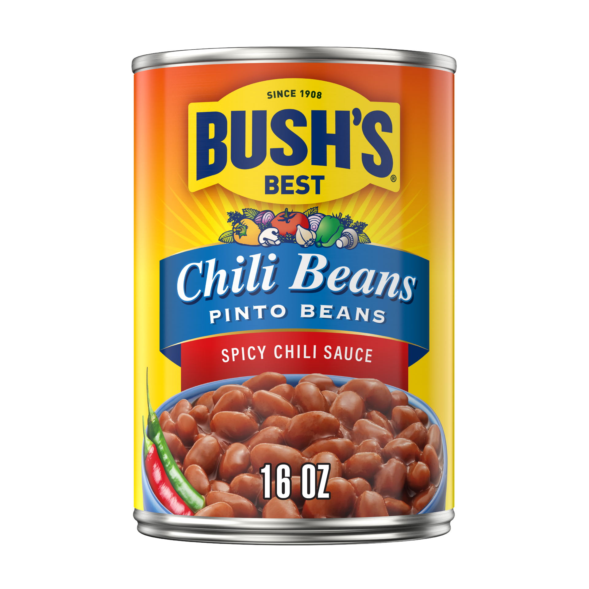 slide 1 of 10, Bush's Best Bush's Pinto Beans in a Hot Chili Sauce 16 oz, 16 oz