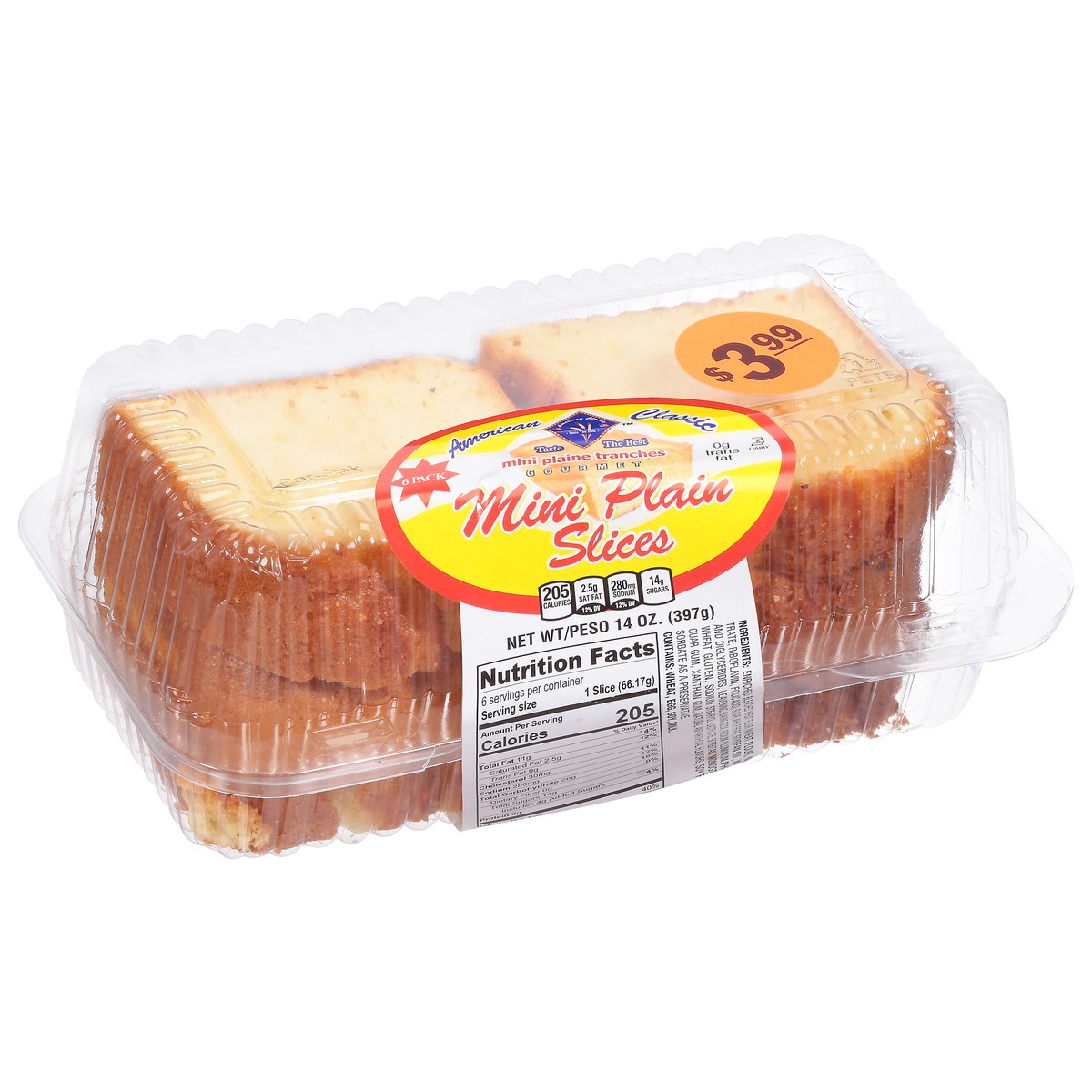 slide 5 of 9, American Classic Mini Slices Plain Cake 6 Pack 6 ea, 1 ct