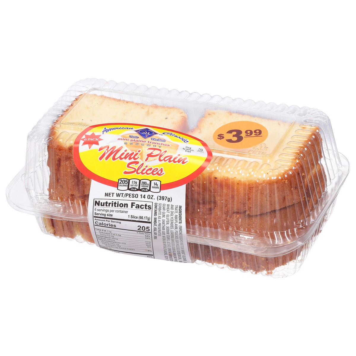 slide 3 of 9, American Classic Mini Slices Plain Cake 6 Pack 6 ea, 1 ct