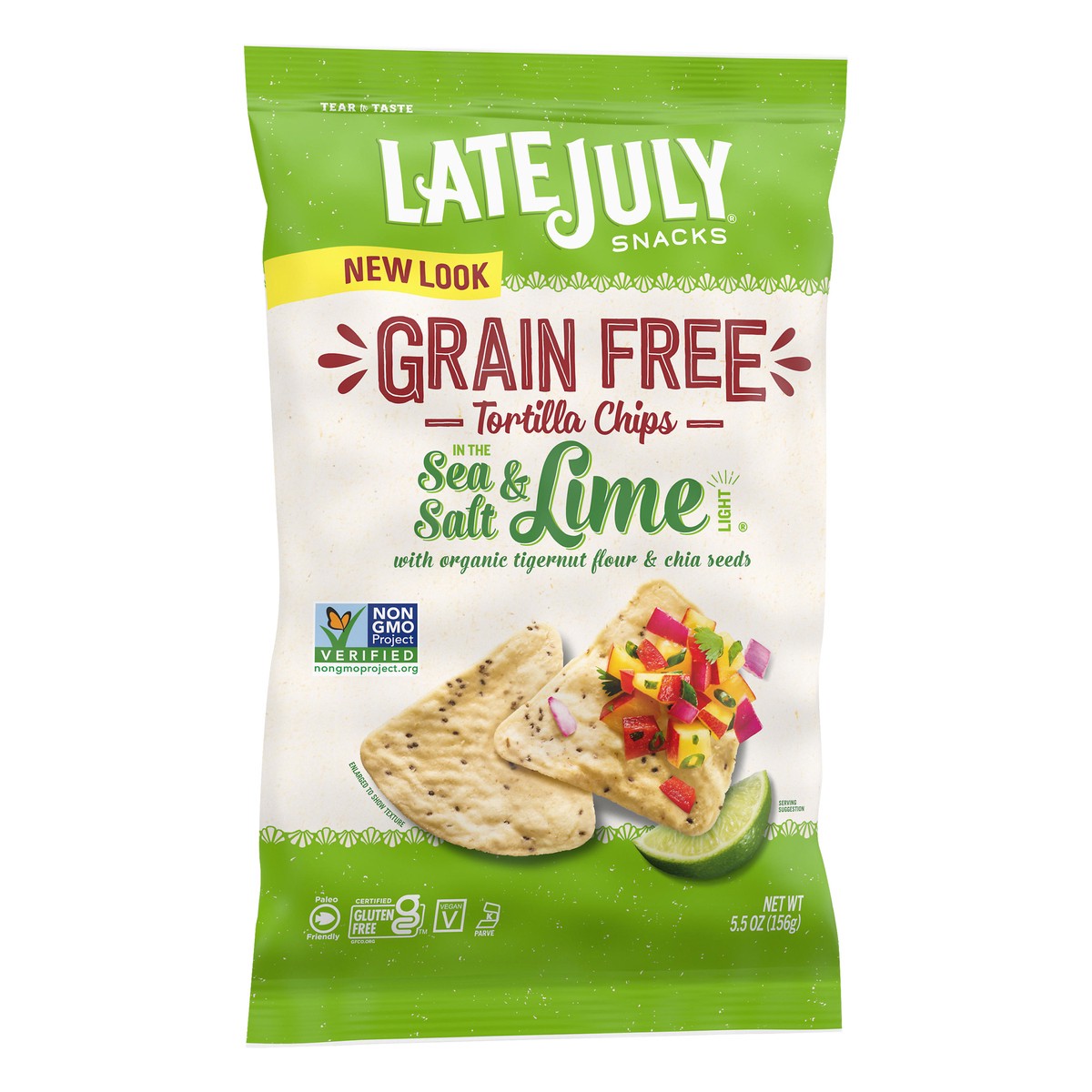 slide 4 of 9, Late July No Grain Sea Salt Lime Chips - 5.5 Oz, 5.5 oz