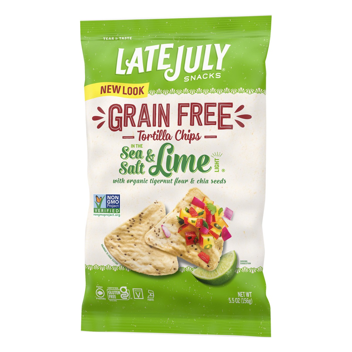 slide 6 of 9, Late July No Grain Sea Salt Lime Chips - 5.5 Oz, 5.5 oz