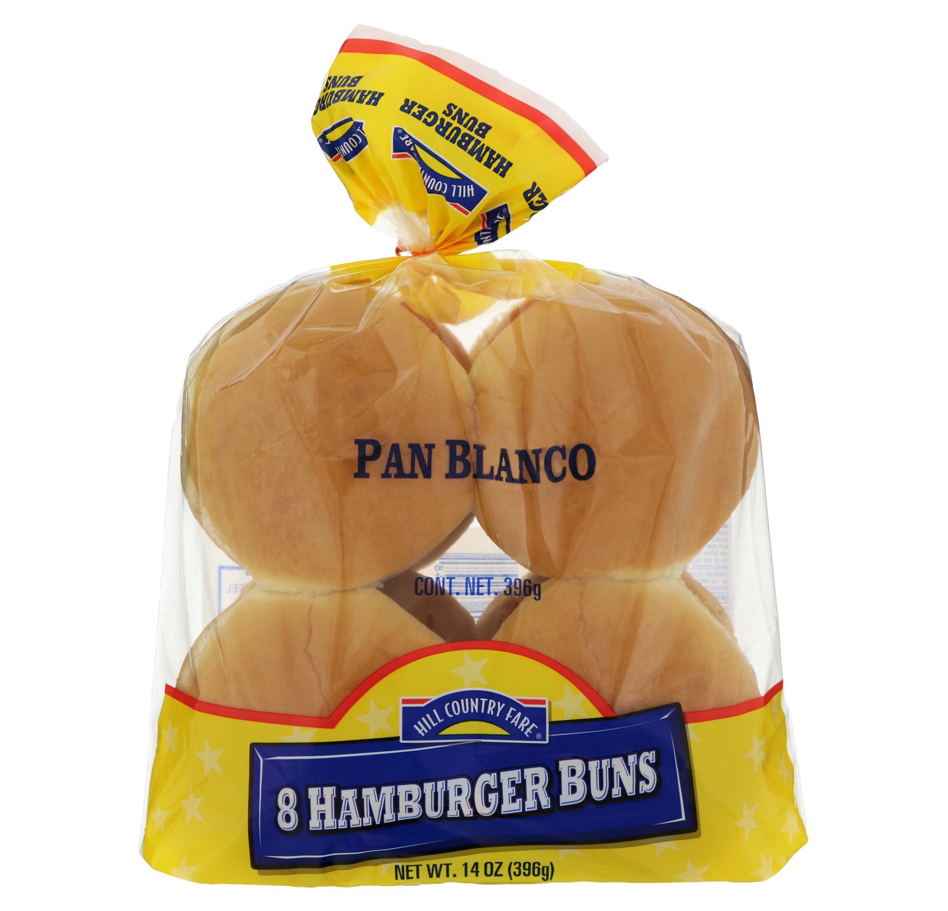 slide 1 of 1, Hill Country Fare Enriched Hamburger Buns, 8 ct