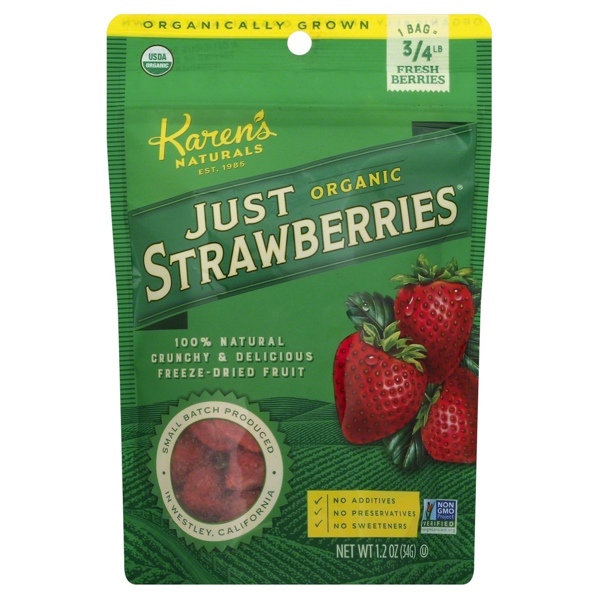 slide 1 of 1, Karen's Naturals Just Tomatoes, Etc.! Organic Just Strawberries, 1.2 oz