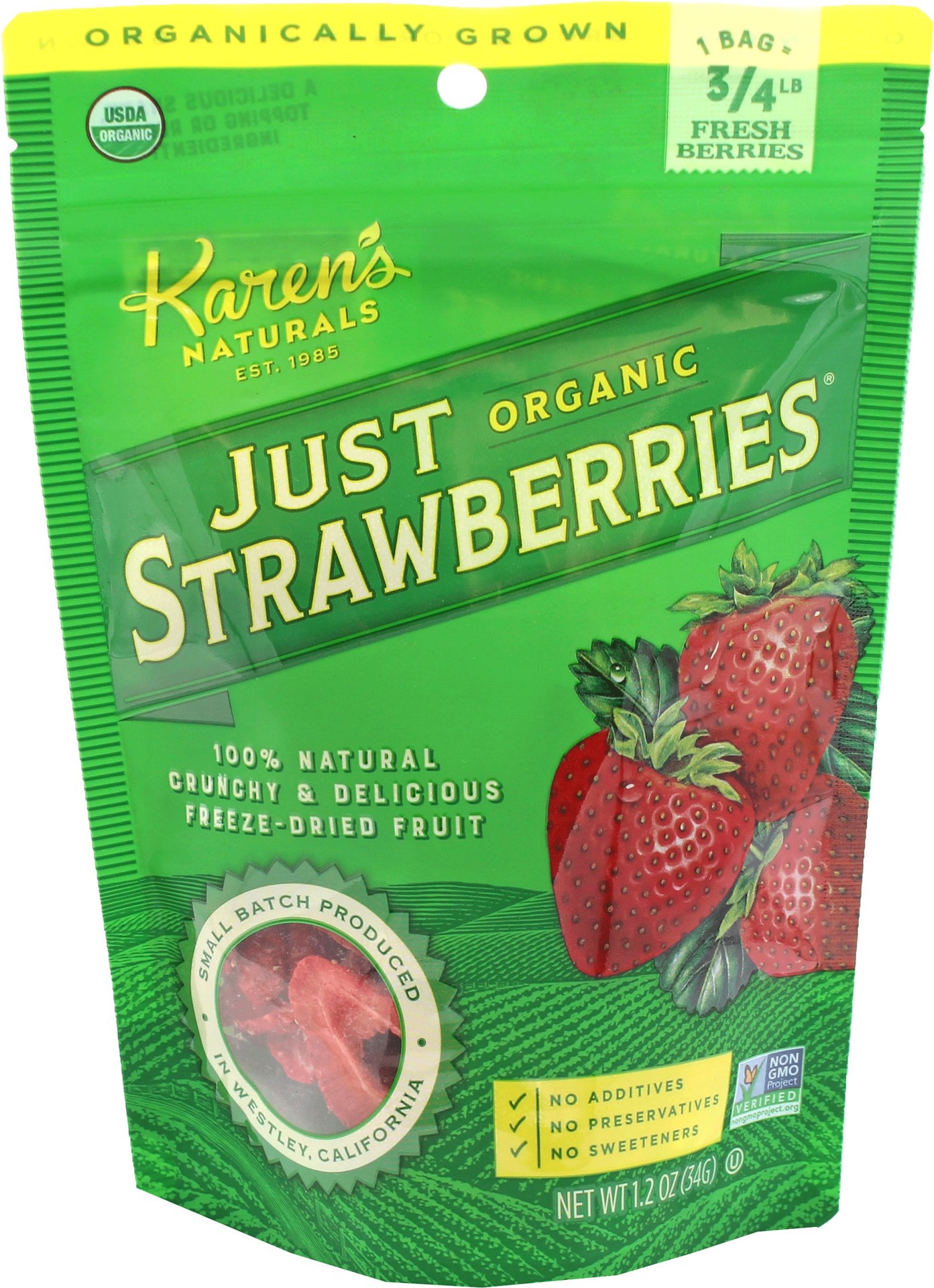 slide 1 of 1, Karen's Naturals Just Tomatoes, Etc.! Organic Just Strawberries - 1.2 oz, 1.2 oz