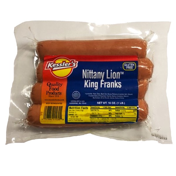 slide 1 of 13, Kessler's Nittany Lion Beef Franks 16 oz, 16 oz