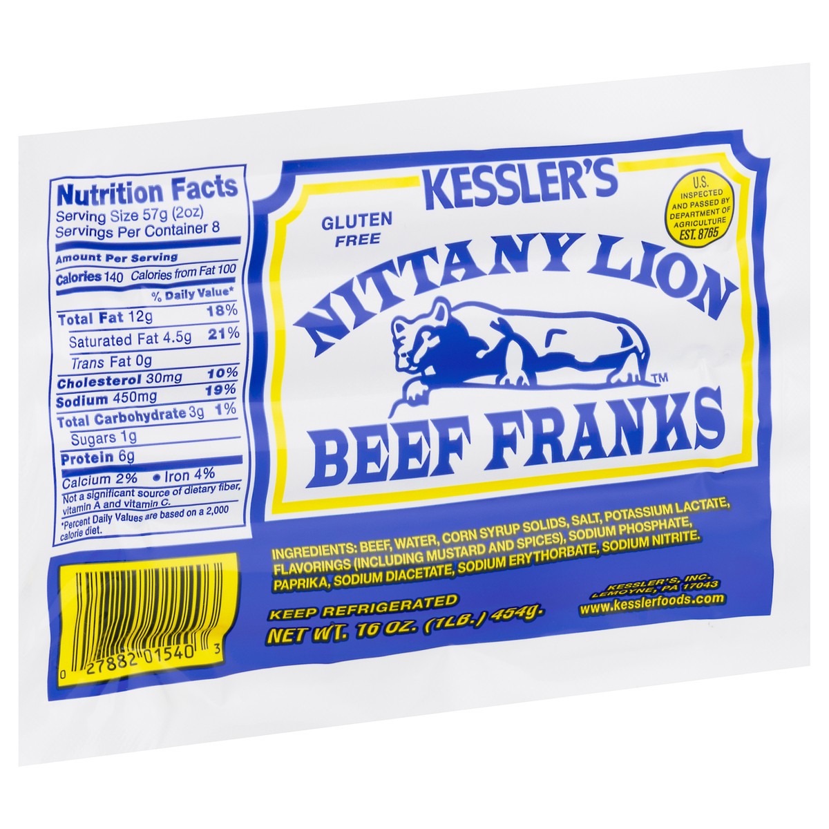 slide 11 of 13, Kessler's Nittany Lion Beef Franks 16 oz, 16 oz