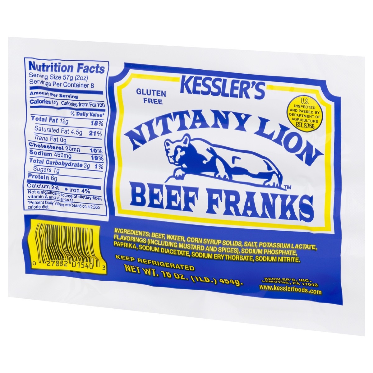 slide 9 of 13, Kessler's Nittany Lion Beef Franks 16 oz, 16 oz