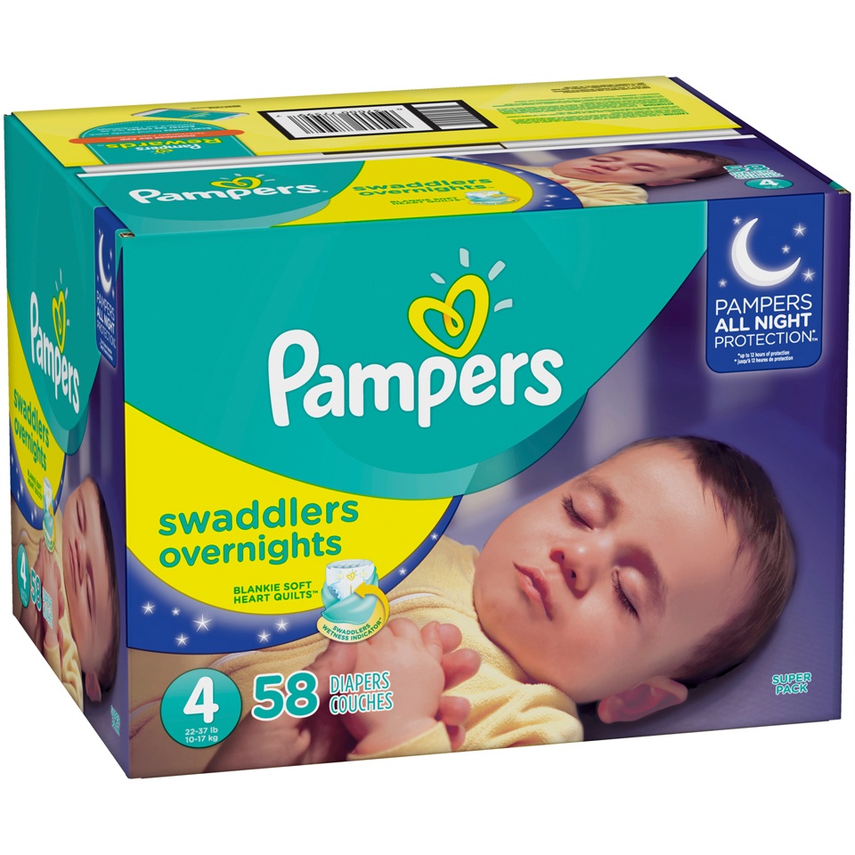 Pampers Swaddlers Overnights Diapers Size 4 58 ct | Shipt